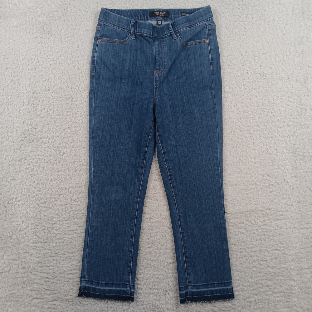 Judy Blue Capri Skinny Fit Women 7/28 Blue Pull On Stretch‎ Denim JB78112-MD